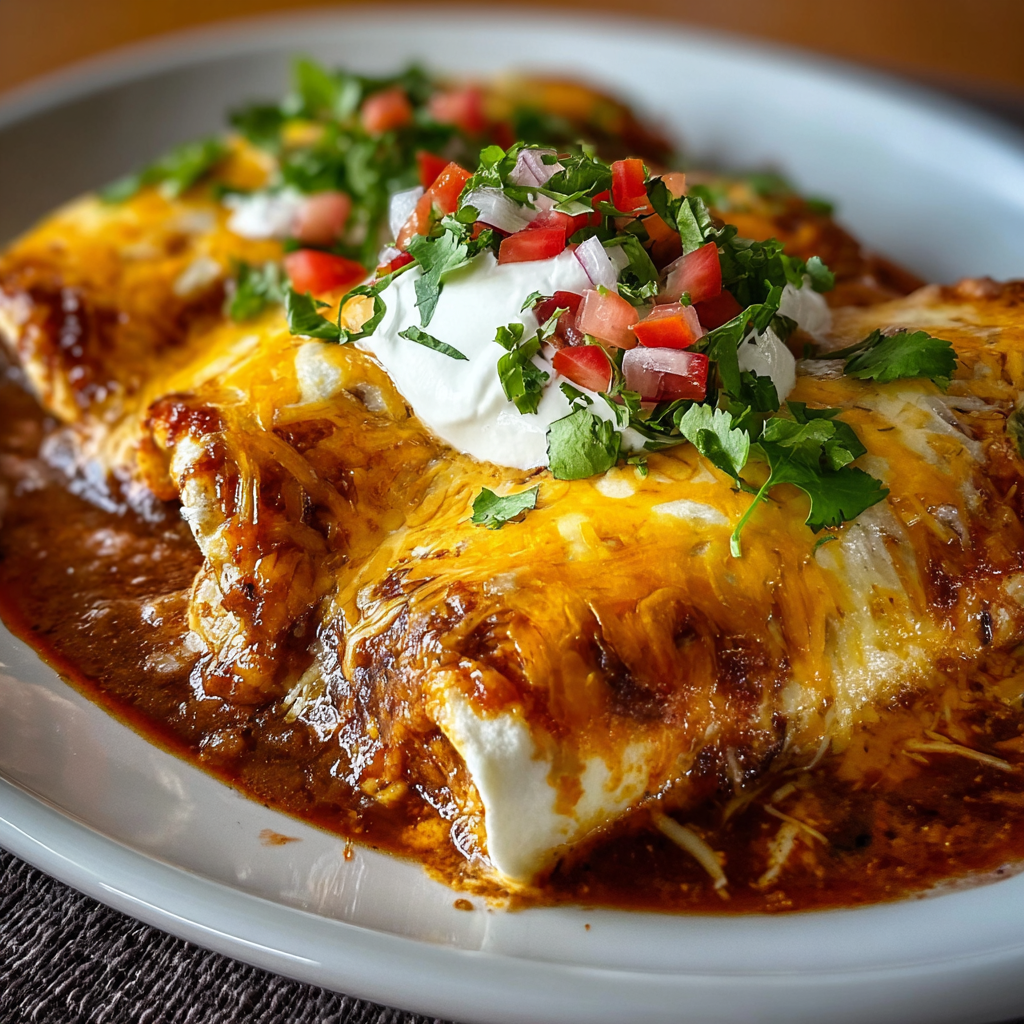 close up of melted cheese and cilantro garnish