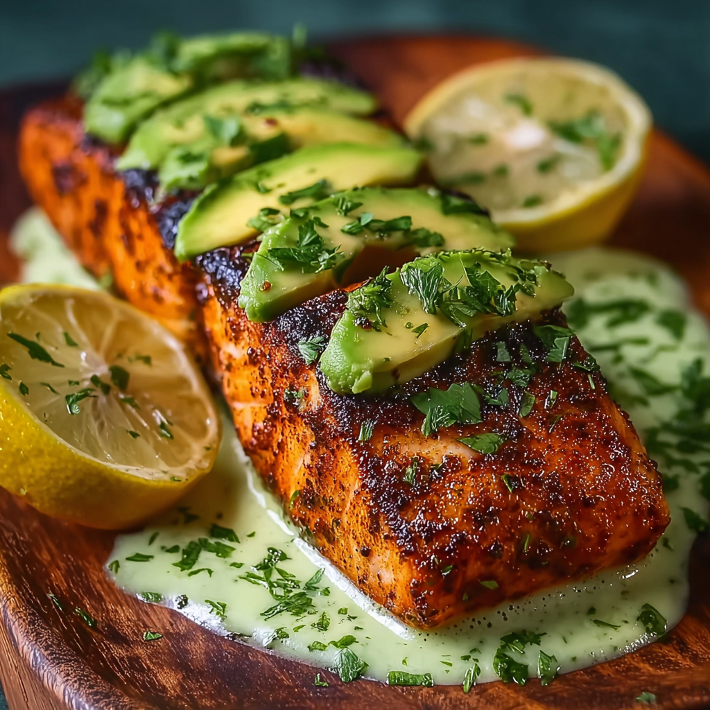 Close-up of avocado lime crema being spooned