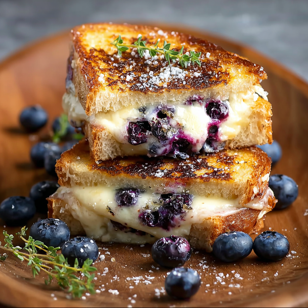 Blueberry spread spooned onto sourdough