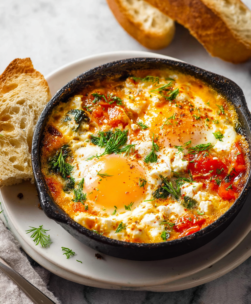 Baked Feta Eggs