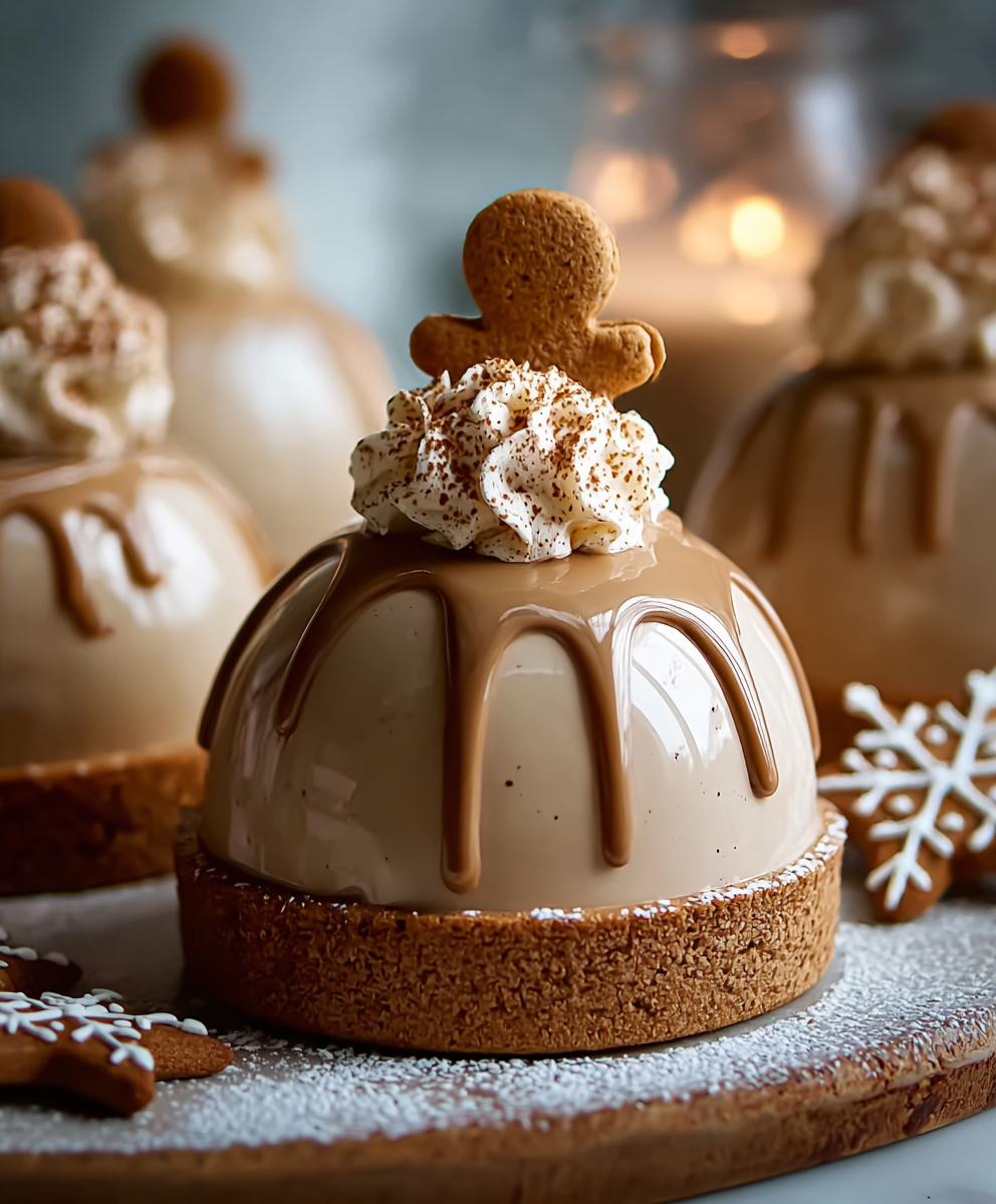 Gingerbread Latte Mousse Domes