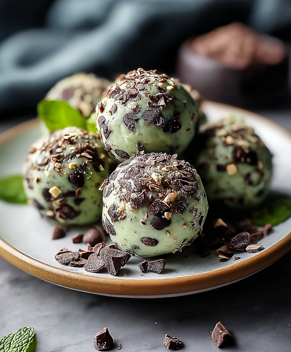 Mint Chocolate Chip Protein Balls
