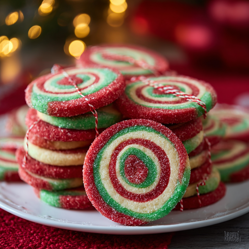 Three dough squares red green and plain on parchment