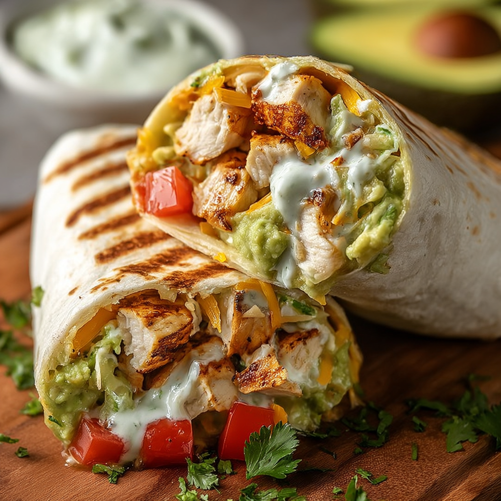 Chicken Avocado Ranch Burrito close-up