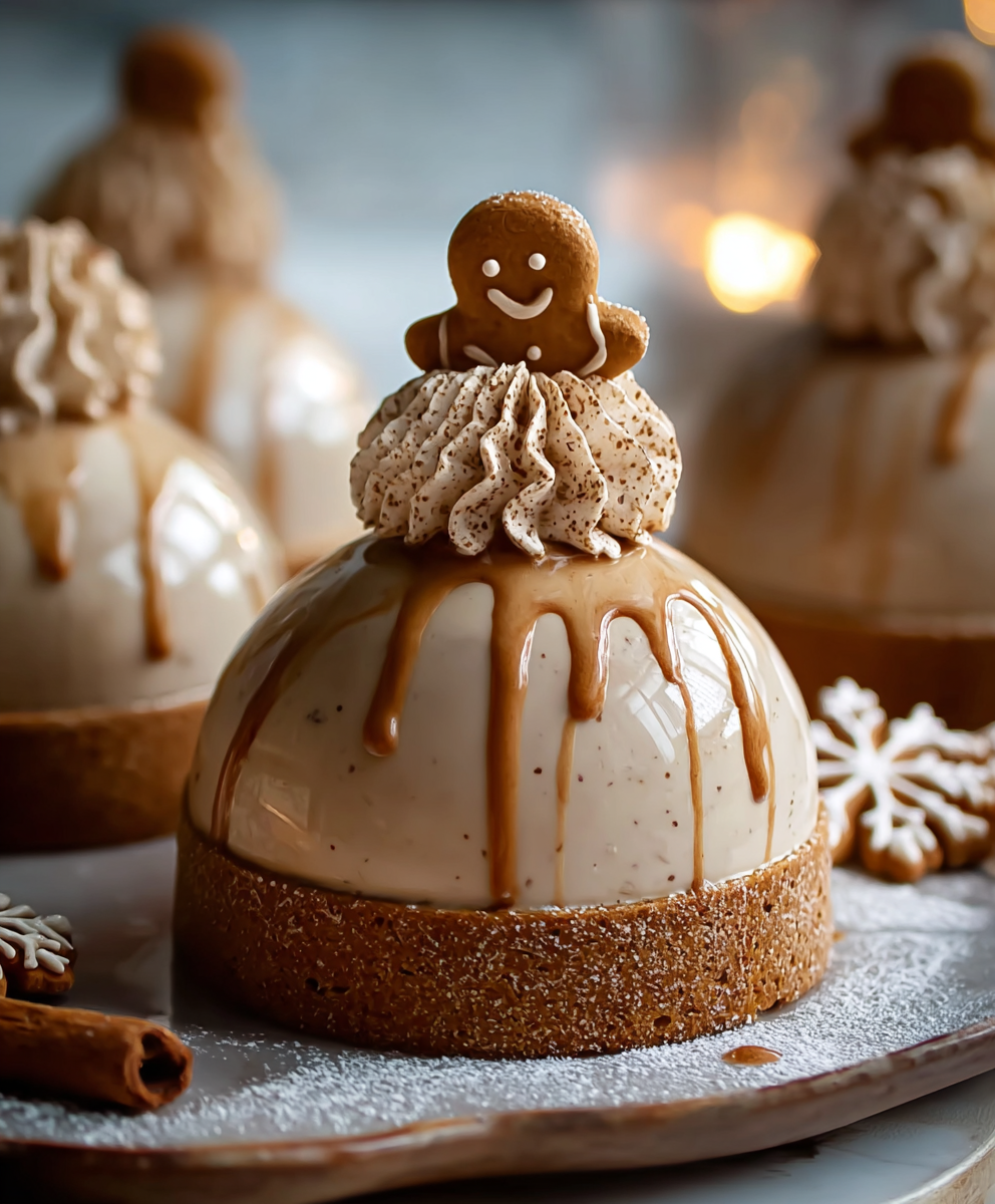 Gingerbread Latte Mousse Domes