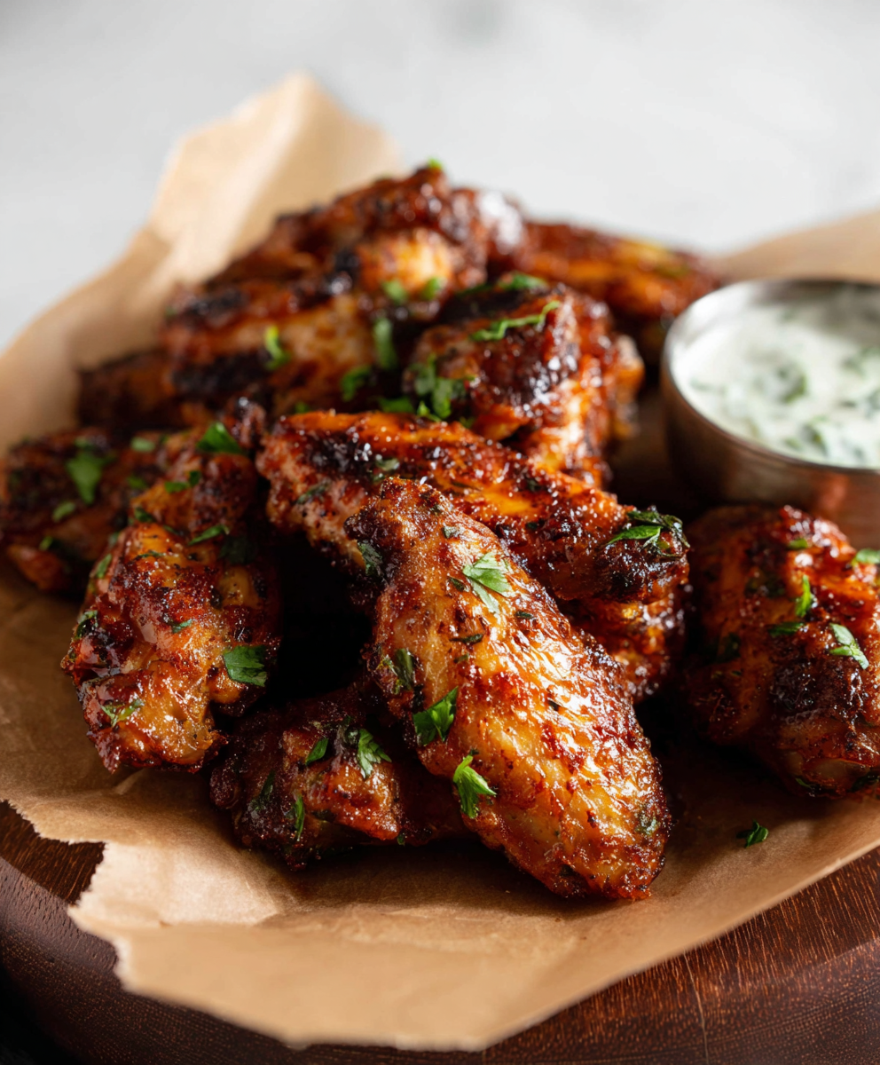Crispy Baked Chicken Wings with Homemade Ranch