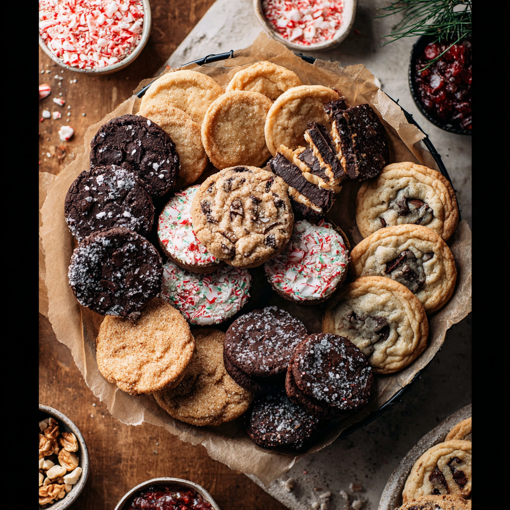 Coated cookie log rolled in chopped hazelnuts