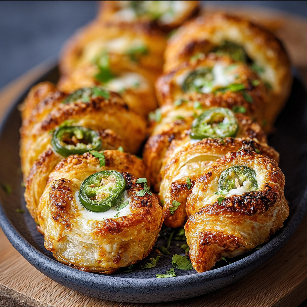 Jalapeño Popper Rolls on a baking sheet