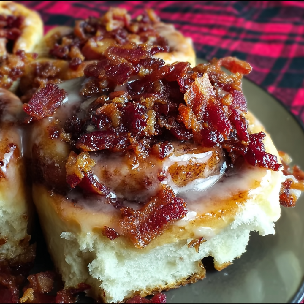Easy Maple Bacon Cinnamon Rolls