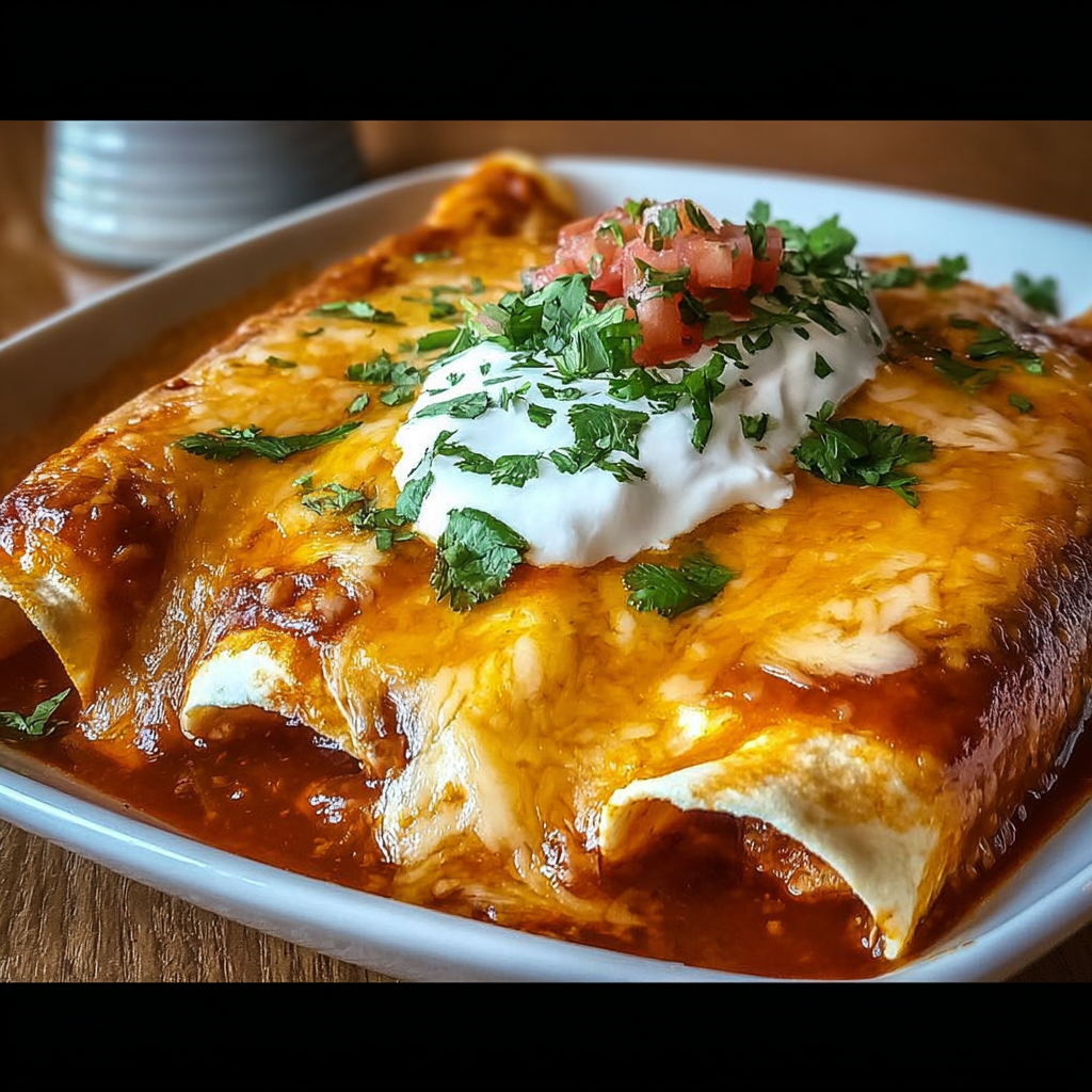 Baked chicken enchiladas with melted cheese