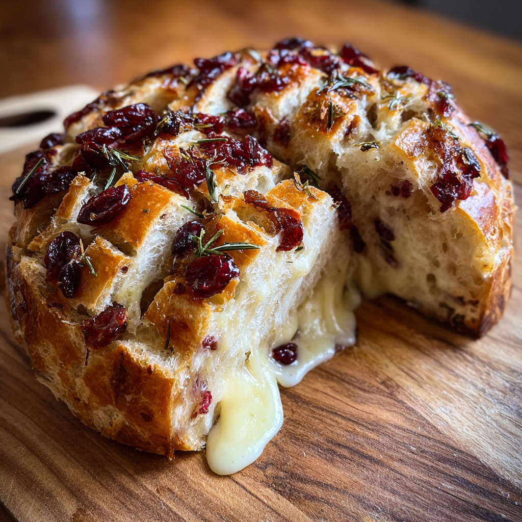 Close-up of Brie melting into sourdough cuts