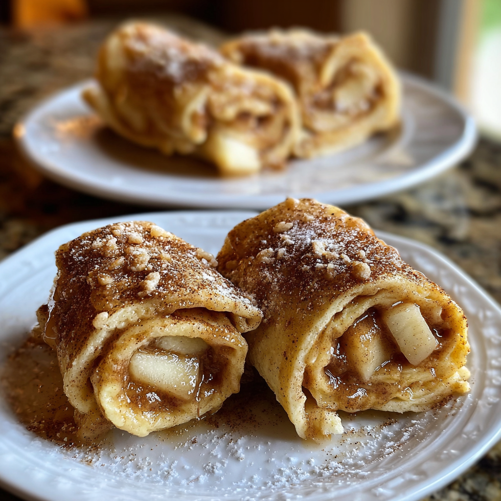Preparing batter for rollups with apple and cinnamon