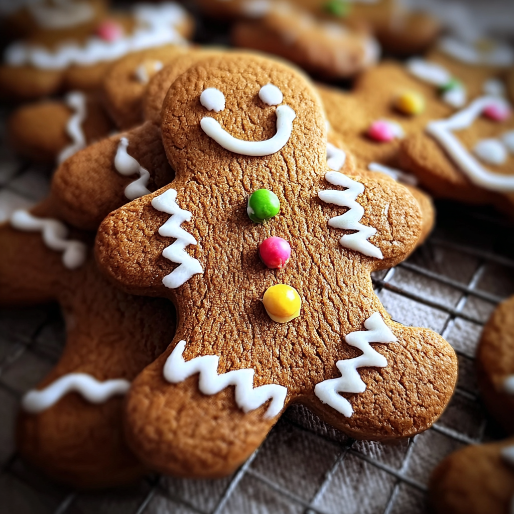 Gingerbread men on parchment ready to decorate